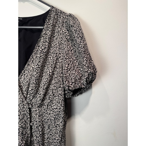 Madewell Women Floral Print V Neck Short Sleeve Midi Dress Size 14 - Picture 2 of 11